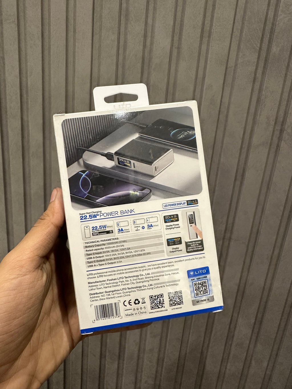 Lito LP05 10000mAh GaN Fast Charging Power Bank - 22.5W
