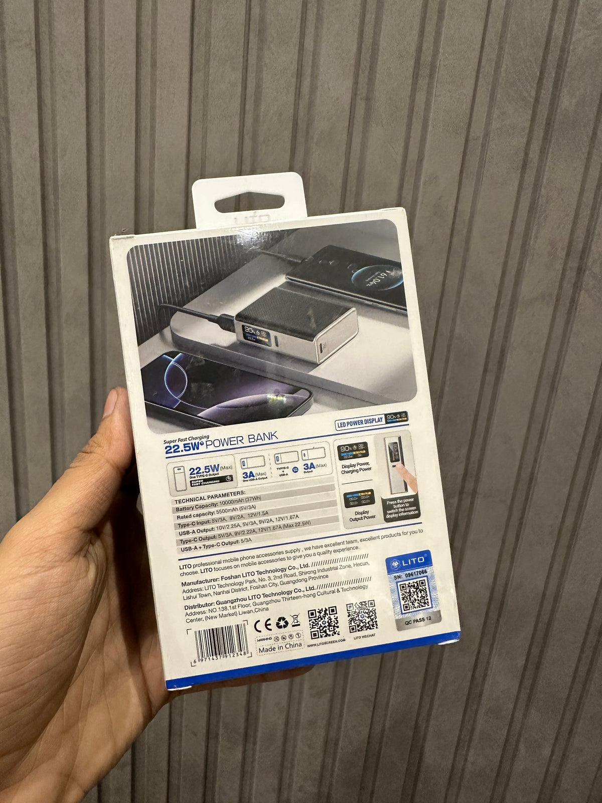 Lito LP05 10000mAh GaN Fast Charging Power Bank - 22.5W