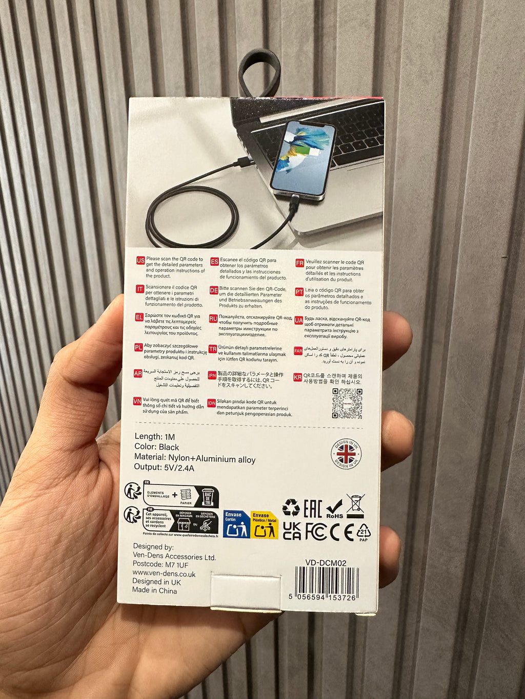 Ven Dens USB to Lightning Data Cable - 1M