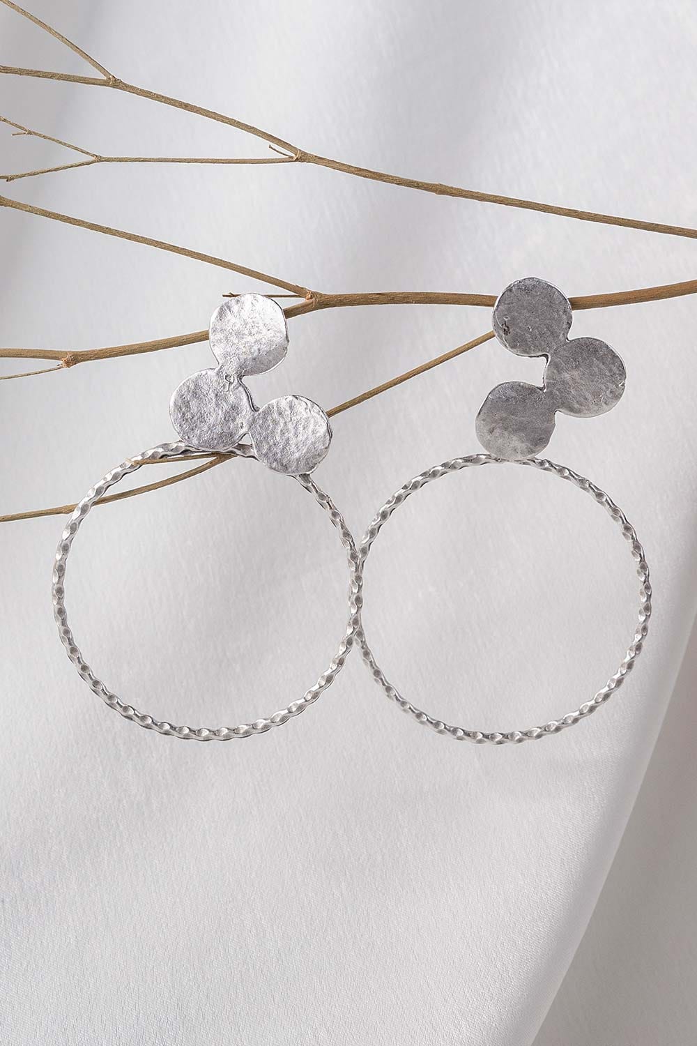 Abstract Silver Earrings