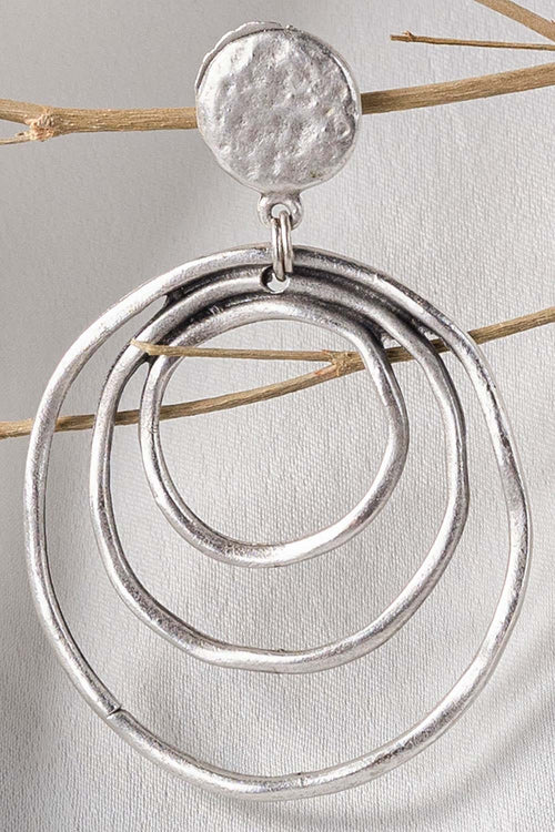 Abstract Silver Earrings