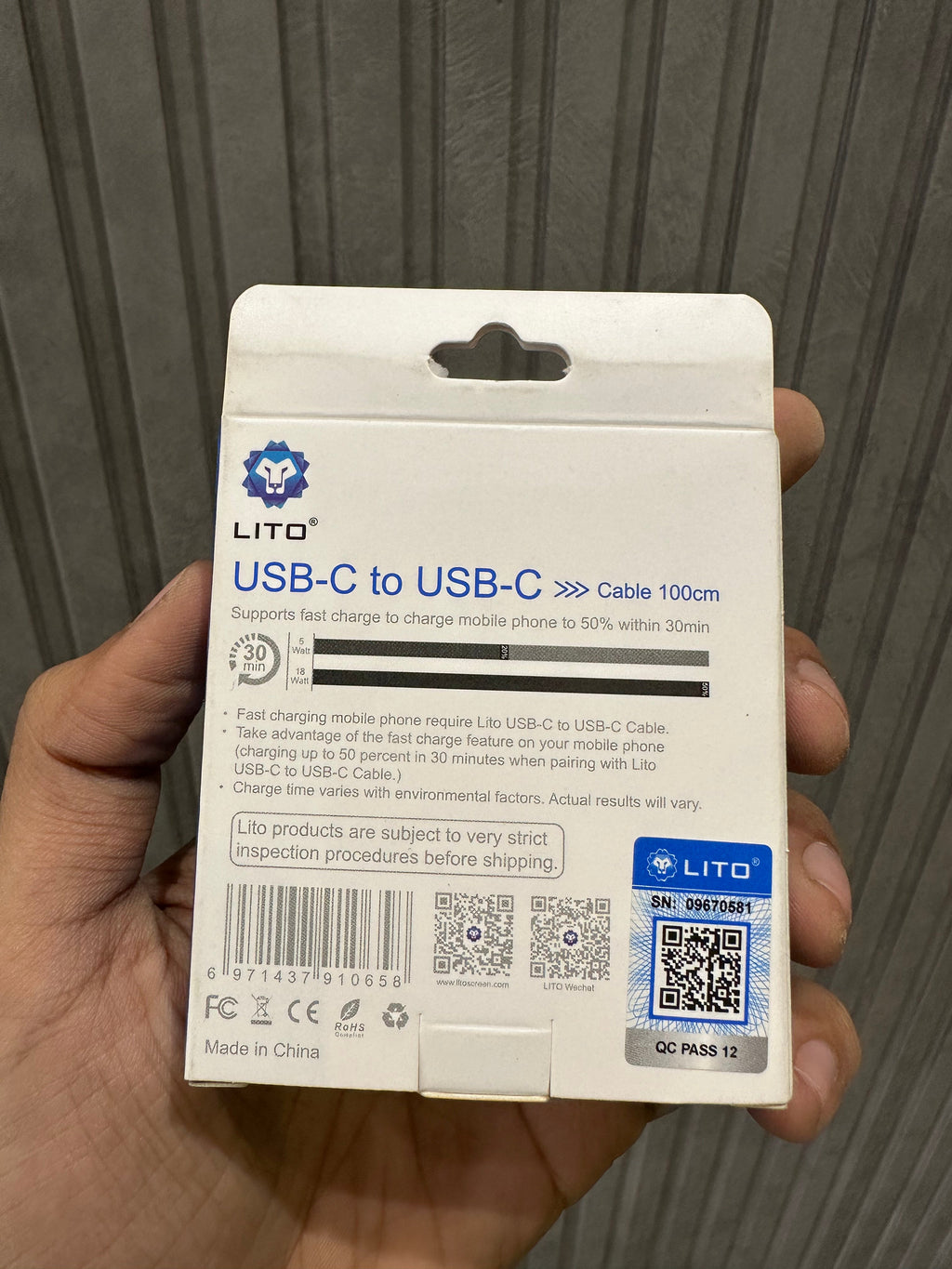 LITO USB-C to USB-C Data Cable - 1M