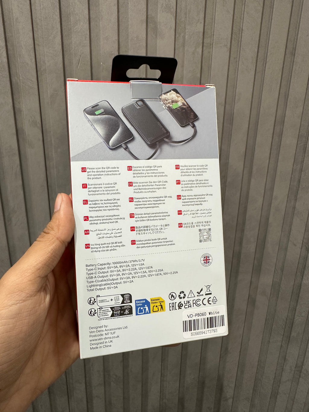 Ven Dens Fast Charging Power Bank 10000 mAh - VD-PB060