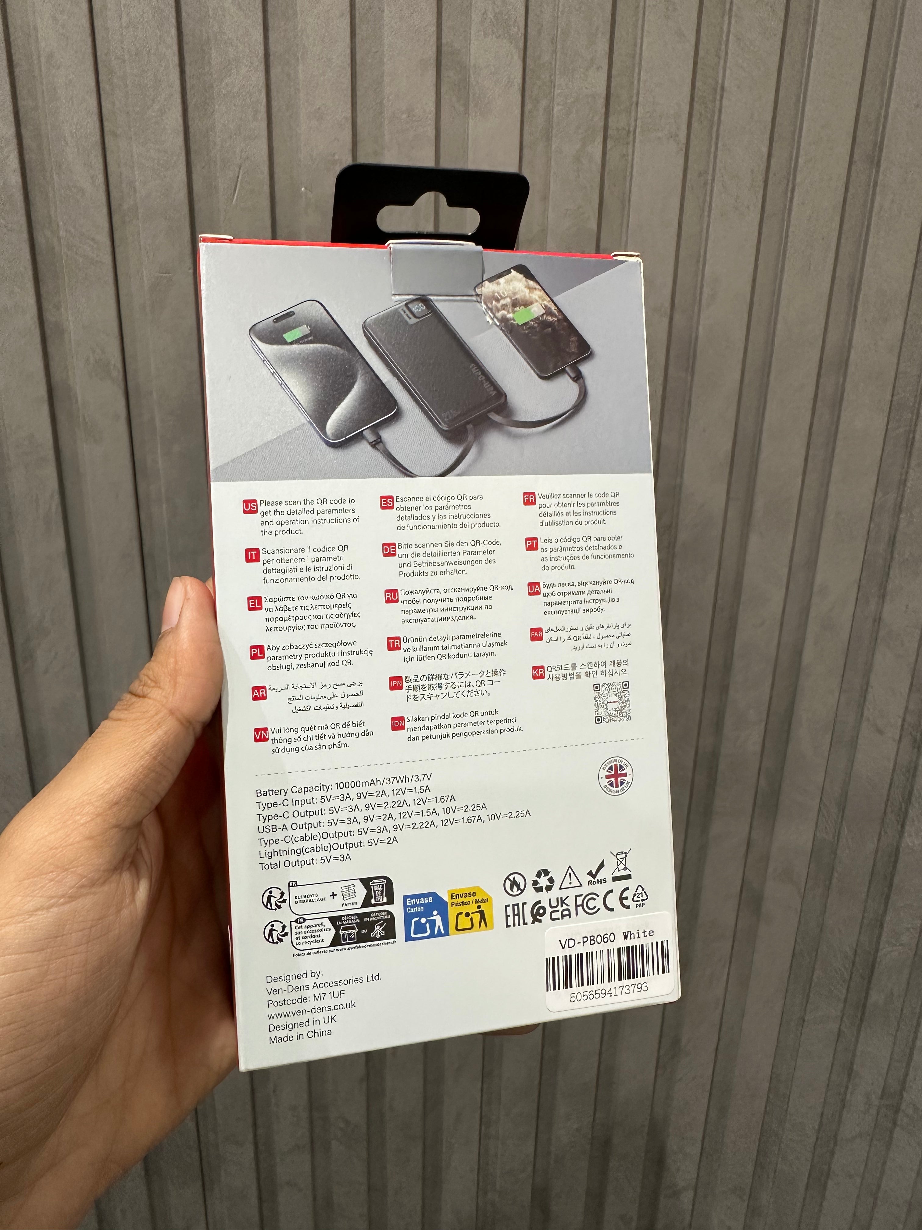 Ven Dens Fast Charging Power Bank 10000 mAh - VD-PB060