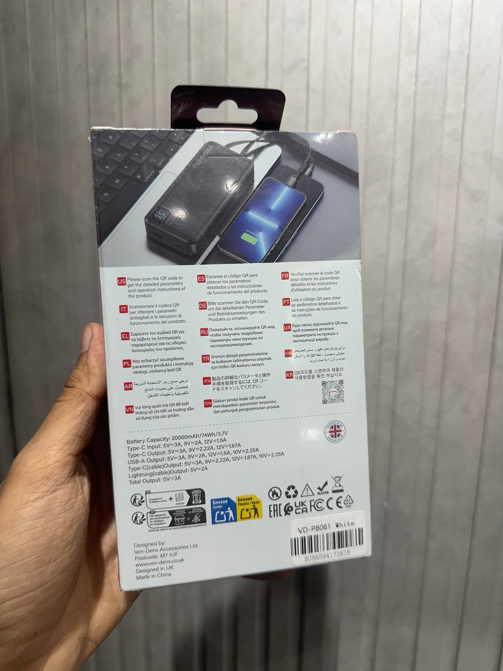 Ven Dens Fast Charging Power Bank 20000 mAh - VD-PB061