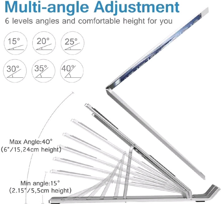 Adjustable Foldable Laptop Stand – Ergonomic Aluminum Cooling Stand