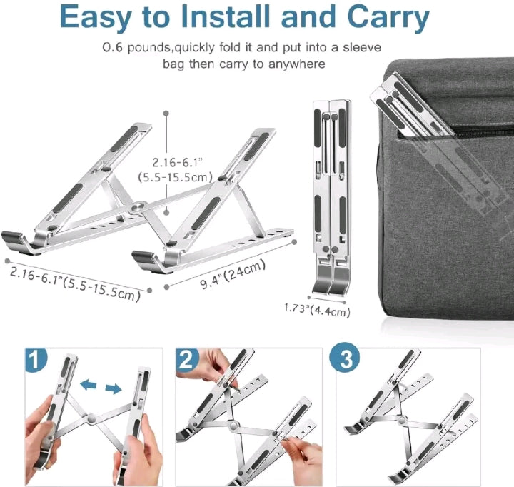 Adjustable Foldable Laptop Stand – Ergonomic Aluminum Cooling Stand