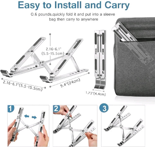 Adjustable Foldable Laptop Stand – Ergonomic Aluminum Cooling Stand