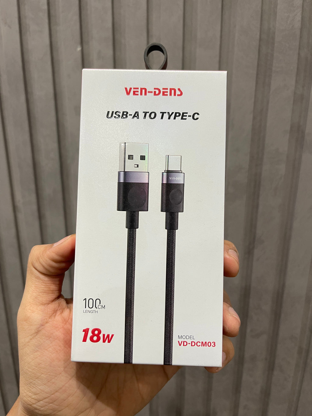 VenDens USB-A to USB-C Braided Data Cable - 1M