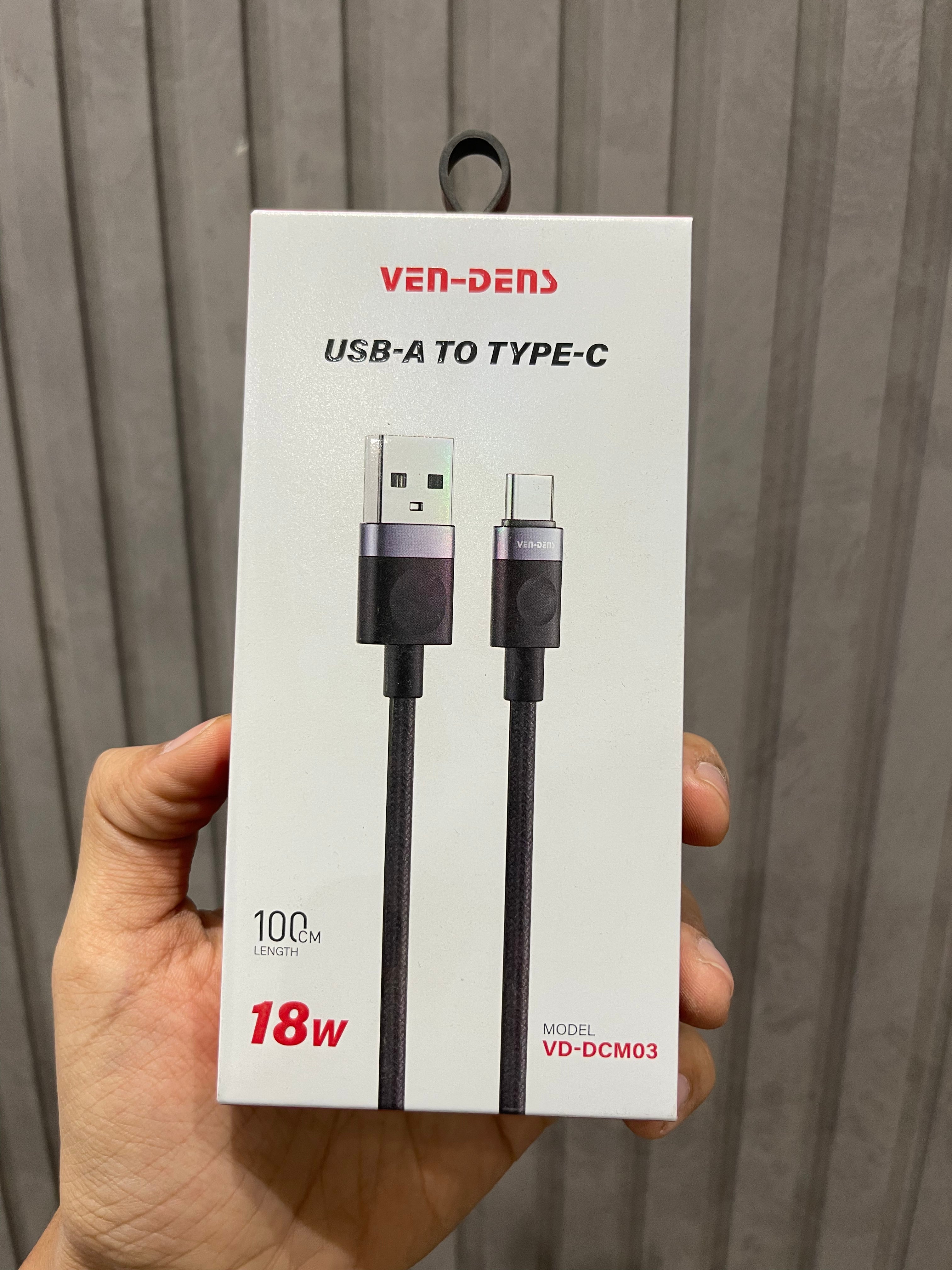 VenDens USB-A to USB-C Braided Data Cable - 1M